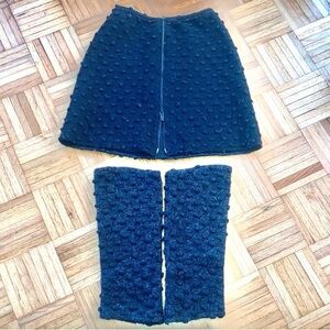 Wool legwarmer and skirt set Textured Small